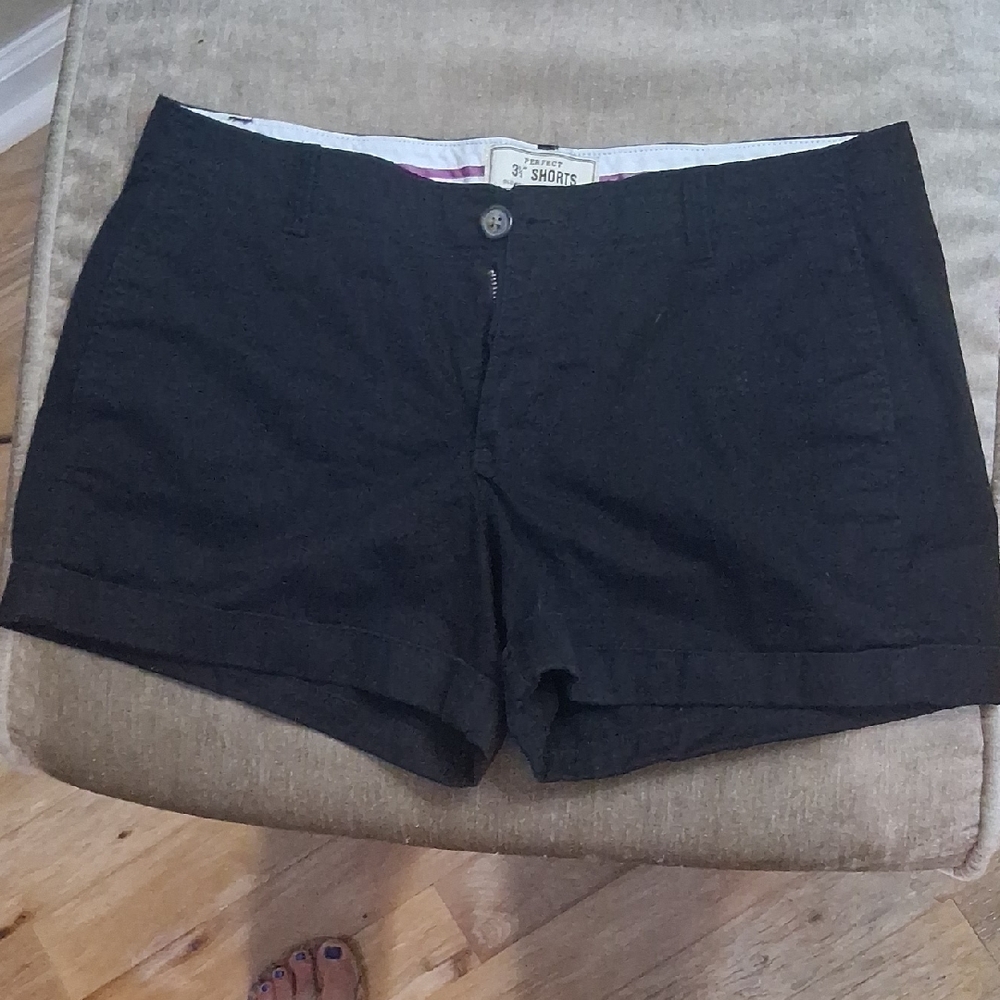 Old Navy Black Bermuda Shorts Tailored Cotton Blend